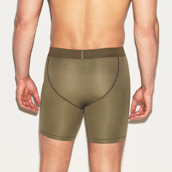 SKIMS COTTON MENS 5′′ BOXER BRIEF | ARMY