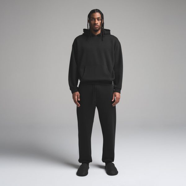 FLEECE LOUNGE MENS RELAXED HOODIE | WASHED ONYX